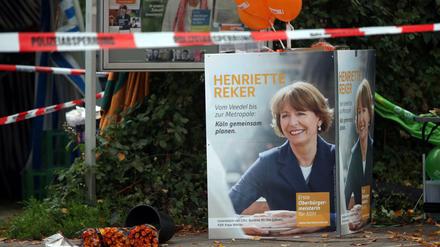 Der abgesperrte Wochenmarkt nach der Tat.