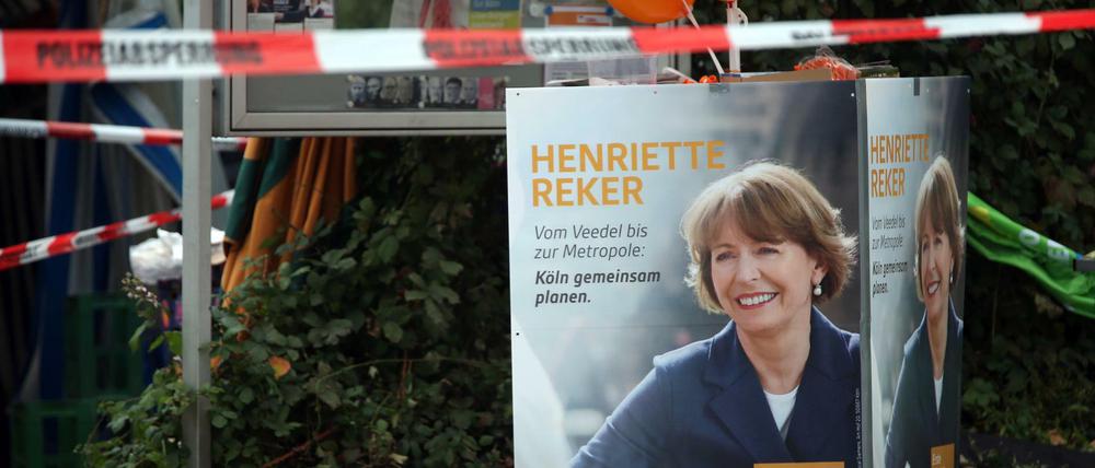 Der abgesperrte Wochenmarkt nach der Tat.