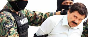 Drogenboss Joaquin Guzmán, genannt El Chapo, bei seiner Festnahme im Februar 2014.