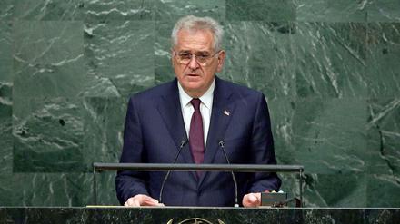 Serbiens Präsident Tomislav Nikolic, hier bei einer Rede vor den Vereinten Nationen in New York.