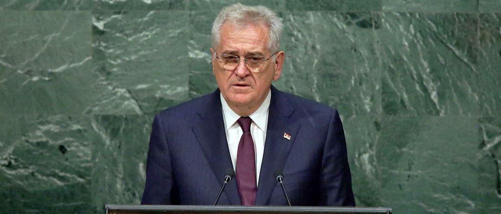 Serbiens Präsident Tomislav Nikolic, hier bei einer Rede vor den Vereinten Nationen in New York.