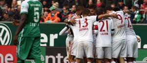 Und Spieltag für Spieltag freuen sich die Bayern. Der 1:0-Erfolg gegen Werder Bremen bedeutete einen Startrekord.