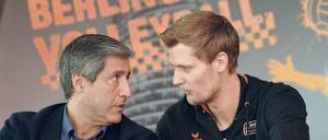 Volleys-Köpfe. Manager Niroomand (l.) und Kapitän Kromm.