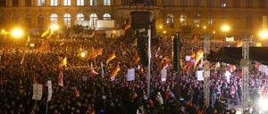 Reden voller Hass. Pegida-Kundgebung am Montag in Dresden.