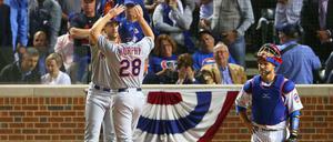Wieder mal jubeln die anderen in Chicago. Die New York Mets mit Daniel Murphy stehen nach einem 4:0-Sweep gegen die Cubs in der World Series.