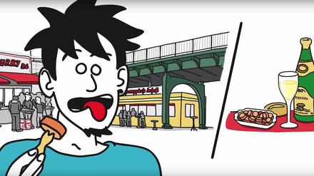 Curry 36, Konnopke oder bei Zanders - wer hat die beste Currywurst? Manniac scheint nicht sehr begeistert.