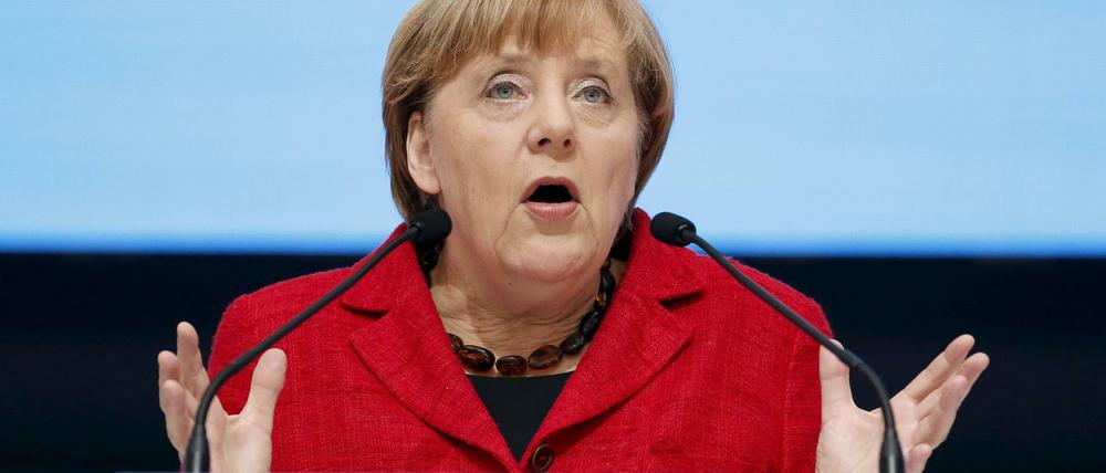 Bundeskanzlerin und CDU-Vorsitzende Angela Merkel beim Kongress der konservativen Parteien in Madrid am Donnerstag.