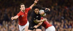 Frankreich (in Rot) gehörte bei der Rugby-WM zu den Enttäuschungen. 