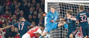 Vorbeigeflogen. Die Bayern kassieren das 0:1 in London, Olivier Giroud trifft zum 1:0 für Arsenal.