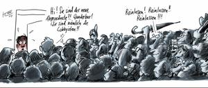 Klaus Stuttmann karikierte 2014 für den Tagesspiegel die Lobbyisten im Bundestag. 
