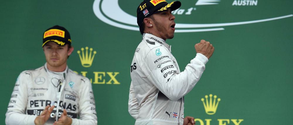 Nico Rosberg (l.) und Lewis Hamilton.