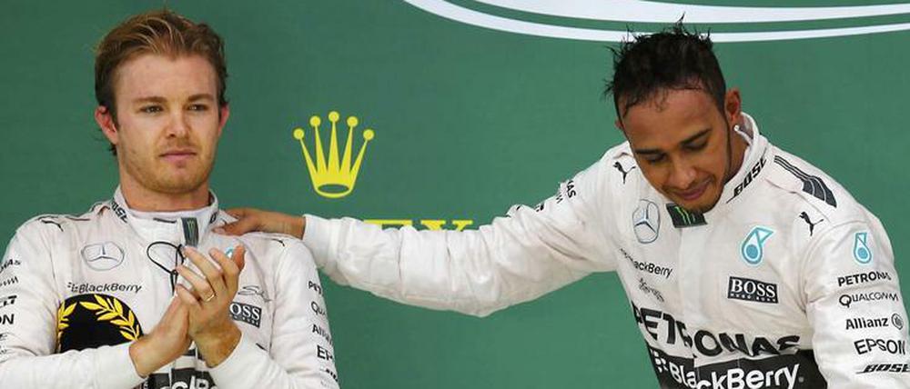 Nico Rosberg (l.): Mann ohne Mütze, aber mit Wut im Bauch. 