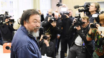 Ai Weiwei gab am Montag eine Pressekonferenz zu seiner Gastprofessur an der Universität der Künste in Berlin.