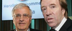 Der ehemalige DFB-Präsident Theo Zwanziger (l.) und Fußball-Idol Günter Netzer.