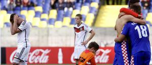 Freude hier, Frust da. Die deutsche Mannschaft unterliegt Kroatien 0:2.