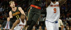 Dennis Schröder auf dem Weg zum Korb. In New York erzielte der Deutsche 13 Punkte für seine Atlanta Hawks.