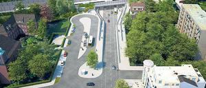 So soll’s werden. Die Bahnhofstraße soll die Gleise unterqueren. Vor Lärm schützen Wände, die bis zu fünf Meter hoch würden.