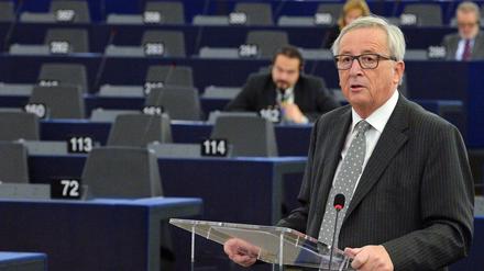 EU-Kommissionschef Jean-Claude Juncker am Dienstag vor dem Europaparlament in Straßburg.