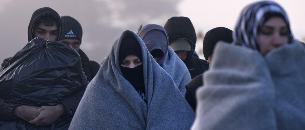 Flüchtlinge passieren die Grenze zwischen Griechenland und Mazedonien. Ein international tätiges Netzwerk von Schleppern macht nach Erkenntnissen des Bundesnachrichtendienstes mit dem Elend der Menschen Geschäfte.