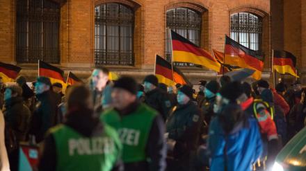 Bei den "Bärgida"-Demonstrationen liefen auch regelmäßig rechtsextreme Hooligans mit, das bestätigte der Berliner Senat.