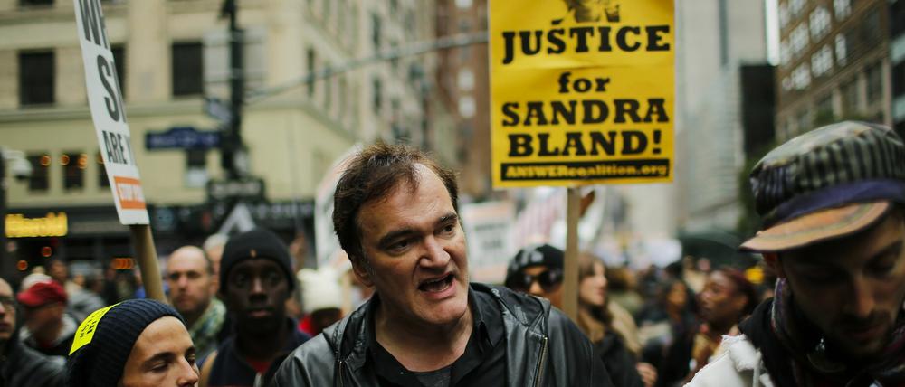 Quentin Tarantino bei einer Demonstration gegen Polizeigewalt am 24. Oktober in New York. 