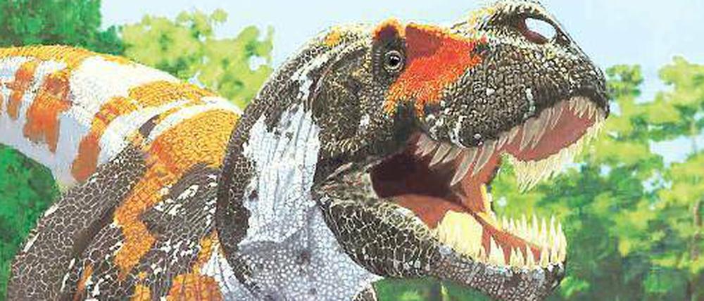Der will nicht nur spielen. Künstlerische Darstellung eines T. rex.