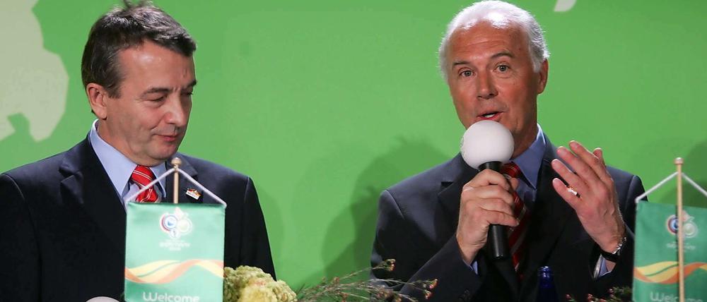 Jo mei. Der Beckenbauer Franz (rechts) im Jahr 2006 mit Wolfgang Niersbach.