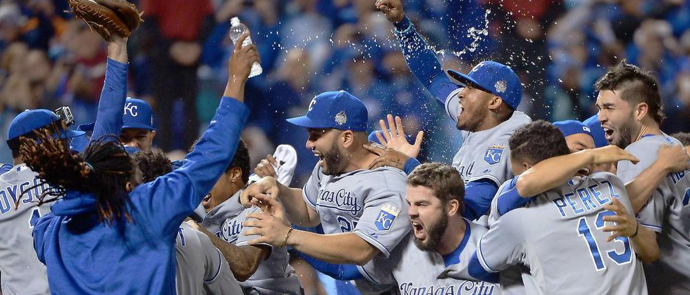 Wir sind's! Die Party beginnt bei den Kansas City Royals.