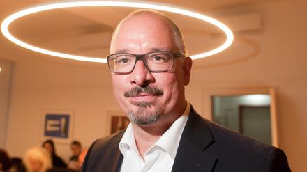 Jan Stöß, der Landesvorsitzende der SPD in Berlin, bei der Pressekonferenz zur Vorstellung der Ergebnisse der Mitgliederbefragung.