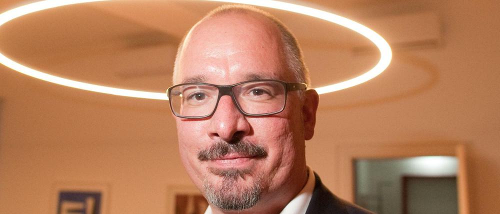 Jan Stöß, der Landesvorsitzende der SPD in Berlin, bei der Pressekonferenz zur Vorstellung der Ergebnisse der Mitgliederbefragung.