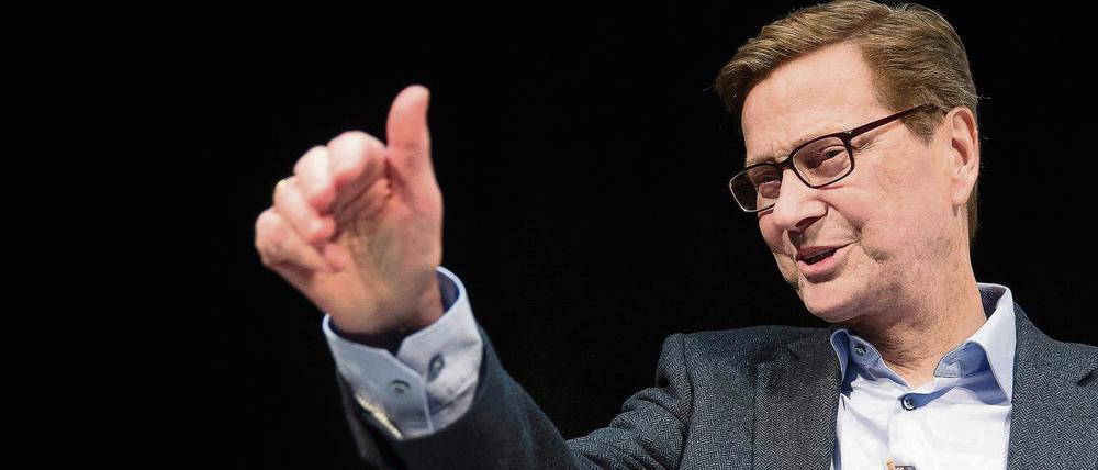 Der ehemalige Außenminister und FDP-Chef bei der Präsentation seines Buches.