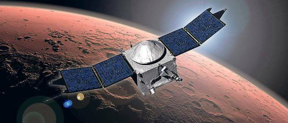 Überflieger. Die Sonde „Maven“ erforscht die Atmosphäre des Roten Planeten.