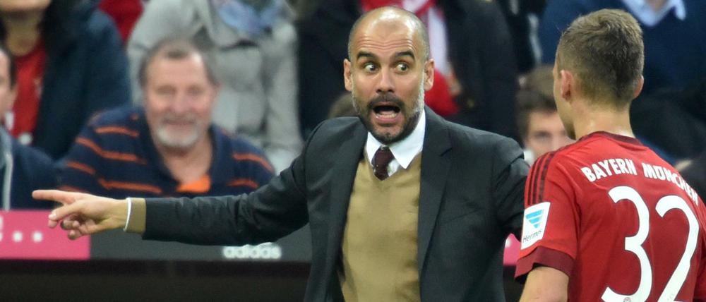 Da ist dein Platz, aber wo ist meiner? Über die Zukunft von Pep Guardiola beim FC Bayern darf noch bis Dezember gerätselt werden. 