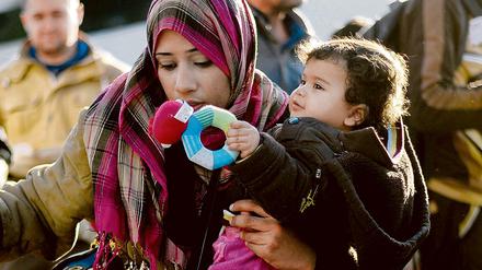 Flüchtlinge Anfang Oktober bei der Ankunft in Niedersachsen