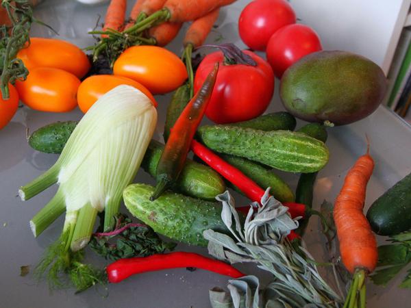 Aram Khaghaghordyan lässt sich auf dem Markt vom bunten Herbstgemüse inspirieren.