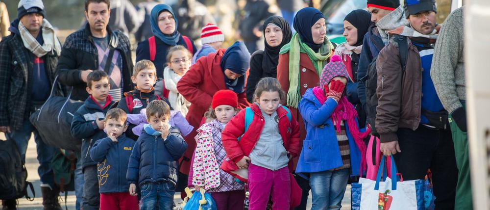 Flüchtlinge Anfang November 2015 an der österreichisch-deutschen Grenze