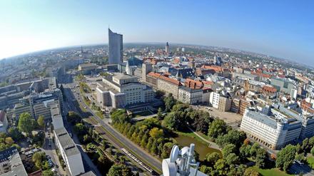 Blick über das Zentrum von Leipzig. Die Stadt gehört zu den großen Gewinnern der Schwarmbewegung und führt inzwischen den Spitznamen Hypezig.