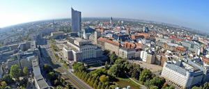 Blick über das Zentrum von Leipzig. Die Stadt gehört zu den großen Gewinnern der Schwarmbewegung und führt inzwischen den Spitznamen Hypezig.