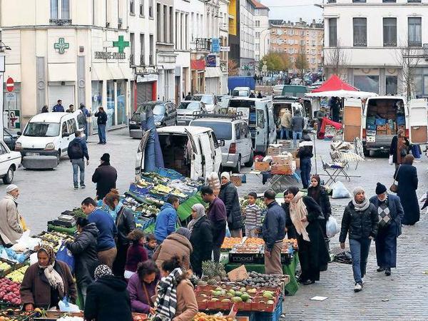 Ein Marktstand in Molenbeek.