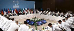 Geredet wird bei den G20-Gipfeln - wie hier beim derzeitigen Treffen im türkischen Antalya - und dazwischen auch gegessen.