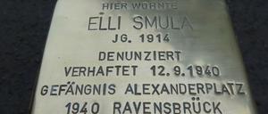 Der Stolperstein von Elli Smula. 