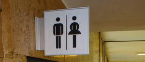 Mit diesem Piktogramm weist das Bezirksamt Mitte seine Unisex-Toilette aus.