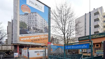 Am U-Bahnhof Blissestraße sind 55 Eigentumswohnungen geplant.