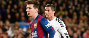 Sehen wir uns am Samstag. Messi (li.) und Ronaldo.