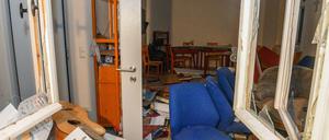 Der Jugendclub nach dem Anschlag. 