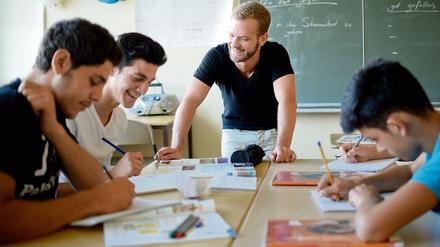 Willkommensklasse für Flüchtlinge an einer Berliner Schule.