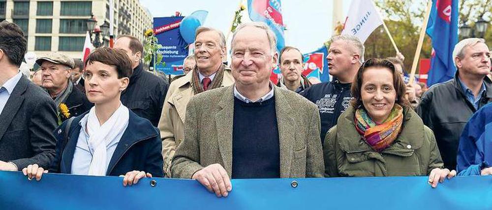 Gleichgesinnte. Bei einer Demonstration in Berlin marschierte Alexander Gauland zwischen Frauke Petry (l) und Beatrix von Storch.