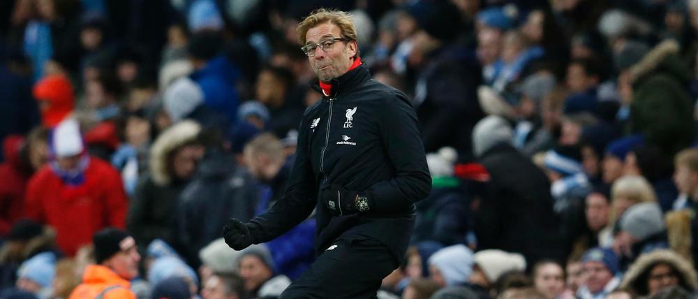Jürgen Klopp jubelt beim 4:1-Sieg seines FC Liverpool gegen Manchester City