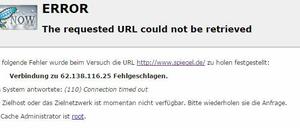 Wer am Samstag Spiegel Online aufrufen wollte, bekam nur eine Fehlermeldung zu sehen.