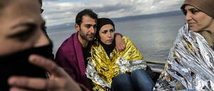 Auch in dieser Woche kommen noch Flüchtlinge auf der griechischen Insel Lesbos an.